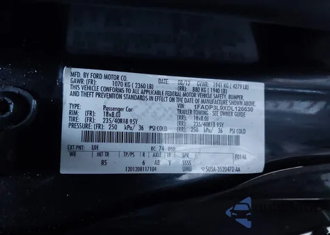 2013 Ford Focus St из США, поврежденный, VIN 1FADP3L9XDL126630